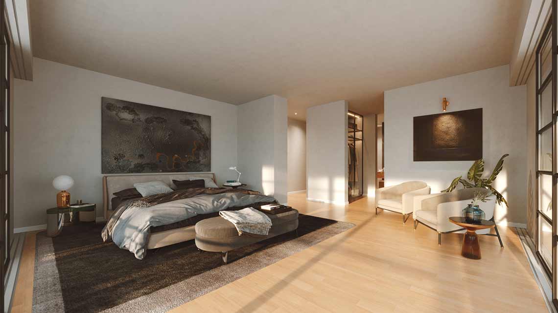 bedroom visualization in luxe villa from Curacao