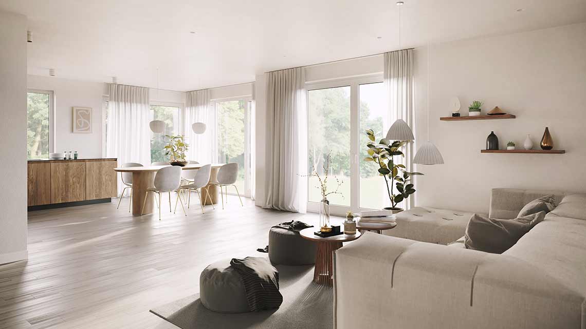 sitting area visualization with modern furniture